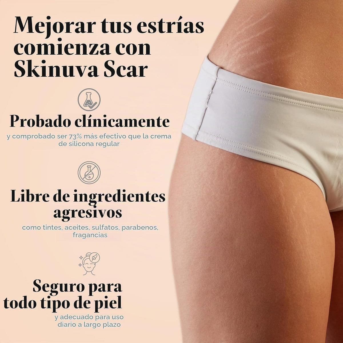 Skinuva® Crema para estrías (2.5 oz) | Ayuda a mejorar la aparienci...