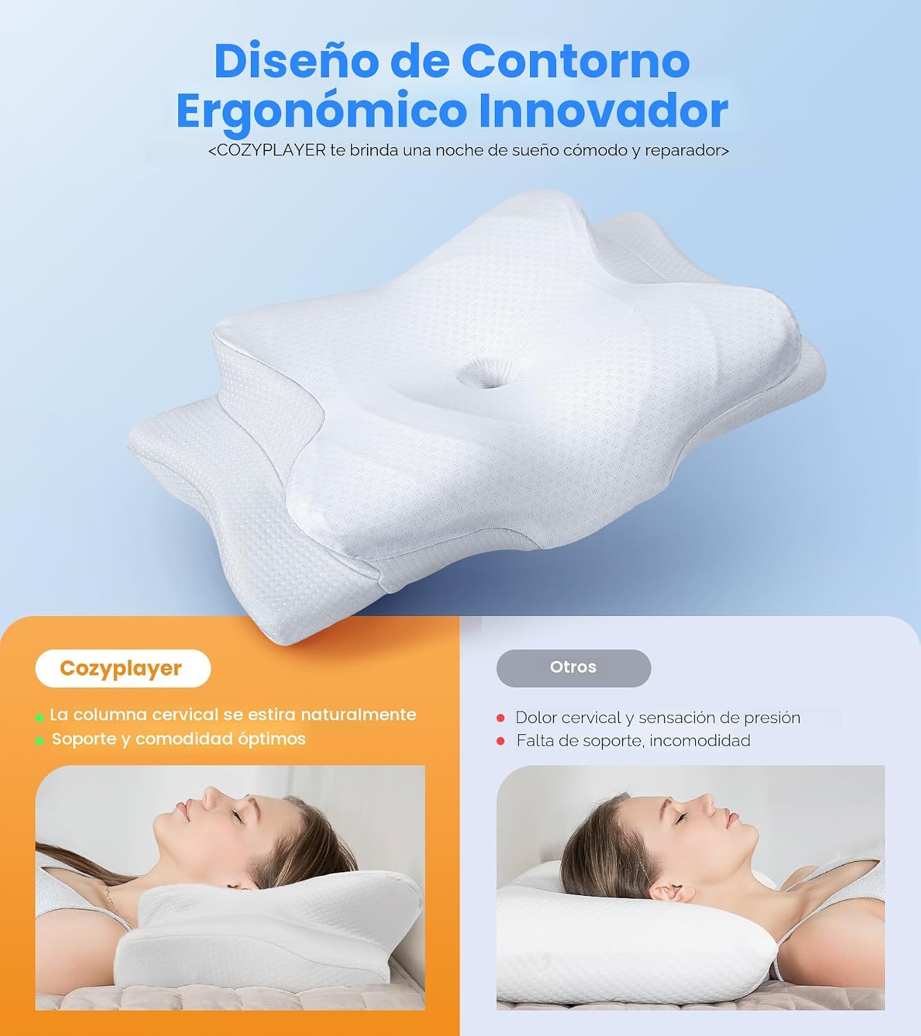 Almohada refrescante de alivio ultra del dolor para soporte del cue...