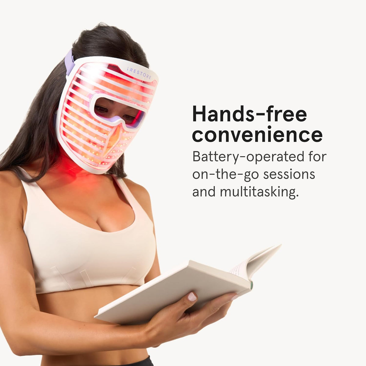 iRestore - Terapia de luz roja para cara, máscara facial LED para a...