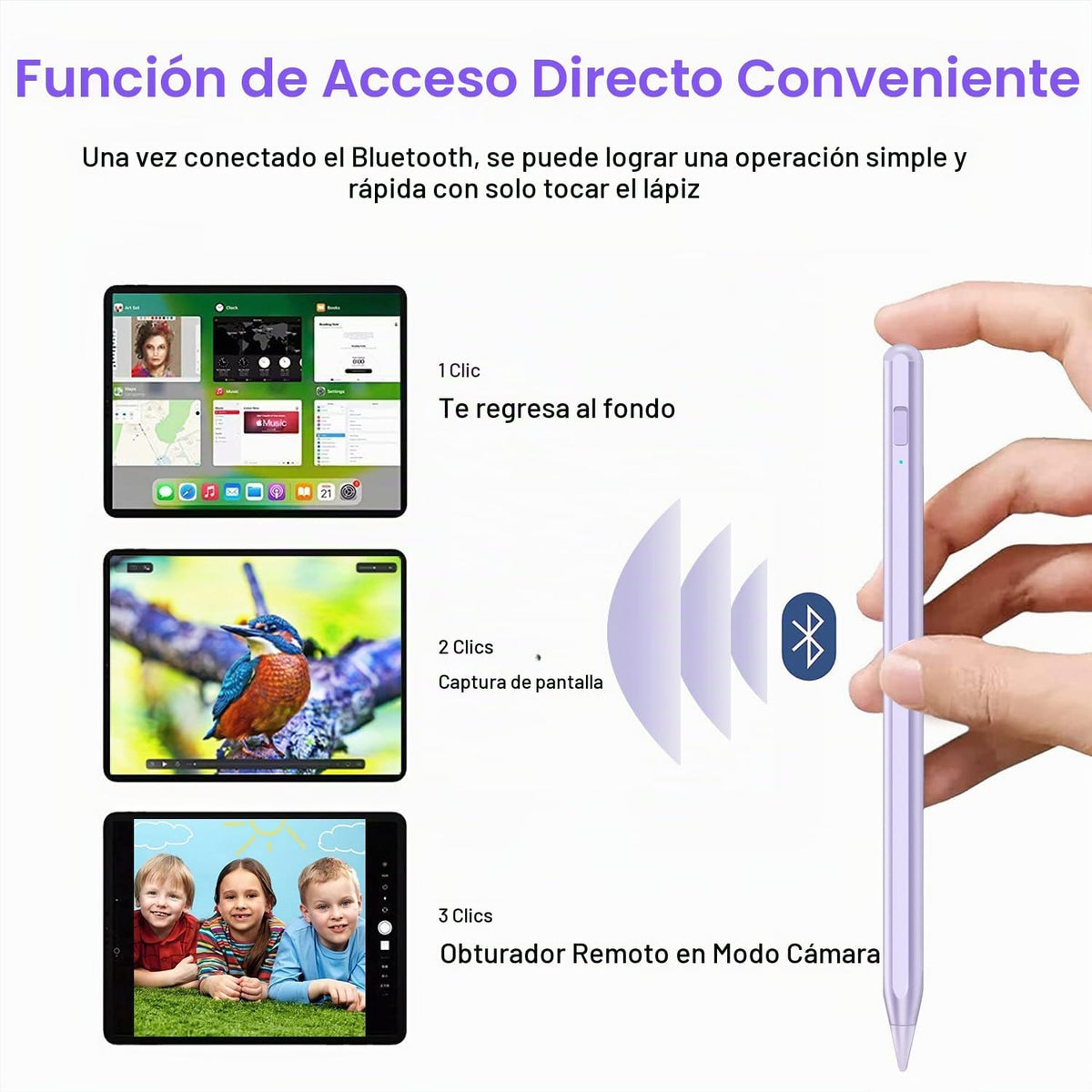 Lápiz capacitivo para iPad 2018-2025 con rechazo de palma, lápiz Ap...
