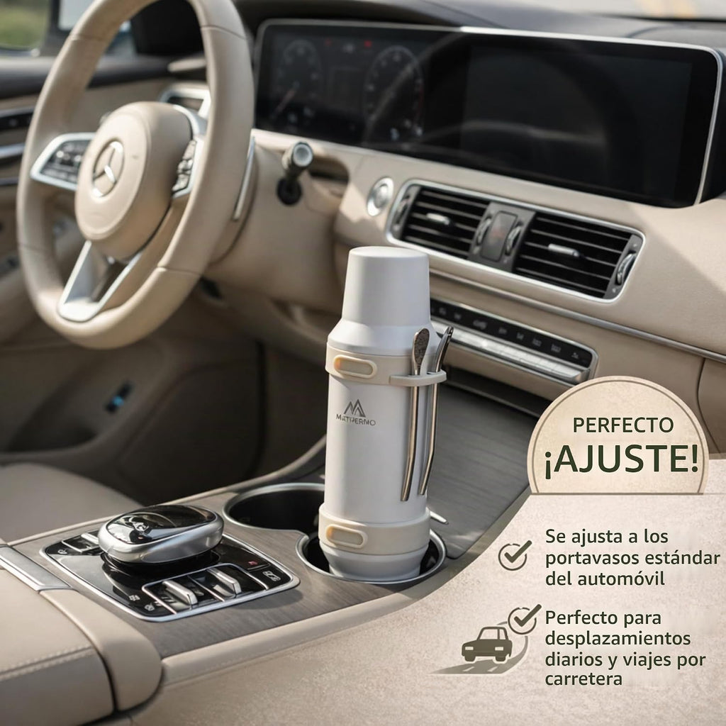 MATHERMO Todo-en-Uno Mate Thermo con compartimento de yerba integra...