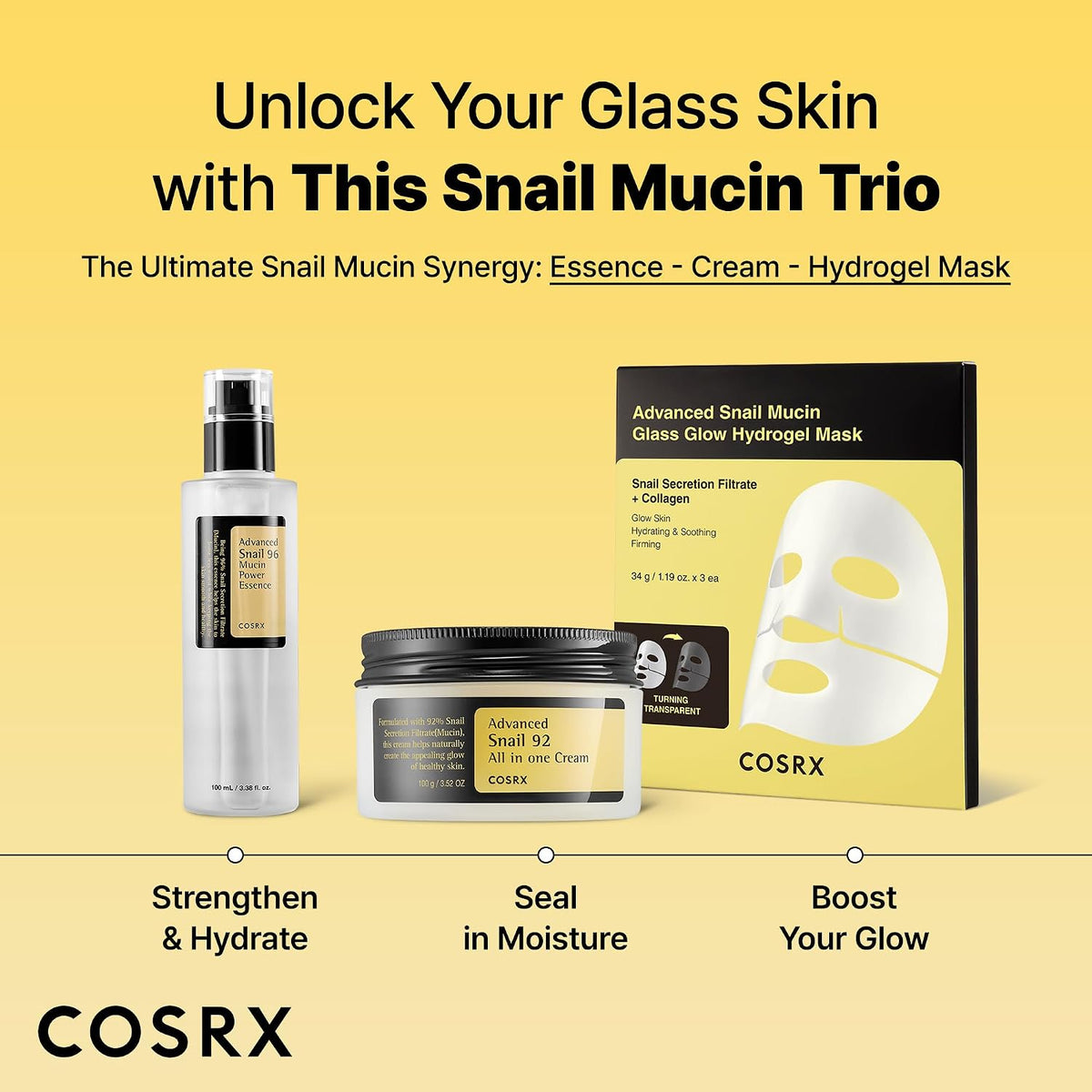 COSRX Caracol Mucin 92% hidratante facial paquete de 2 (3.52 onzas...