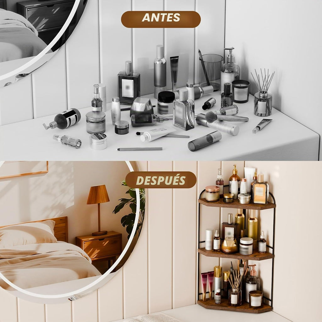 Naeqieo Organizador de esquina para encimera de baño, organizador d...
