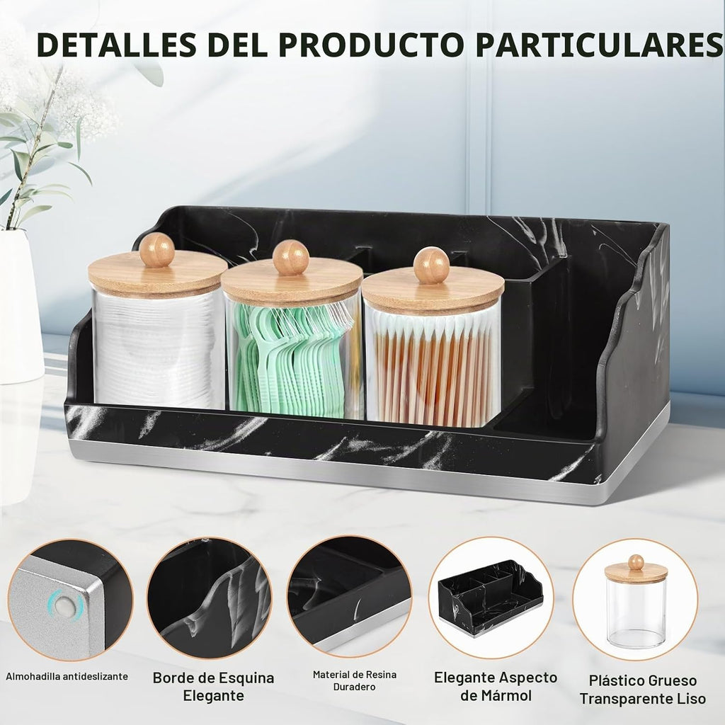 TuCao Organizador de Encimera de Baño de Mármol, Portacepillos de D...