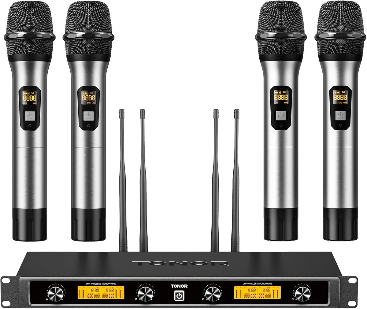 TONOR Sistema de Micrófonos Inalámbricos, Micrófono Inalámbrico UHF...