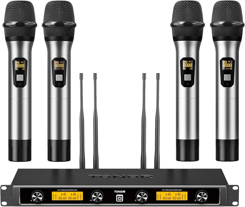 TONOR Sistema de Micrófonos Inalámbricos, Micrófono Inalámbrico UHF...