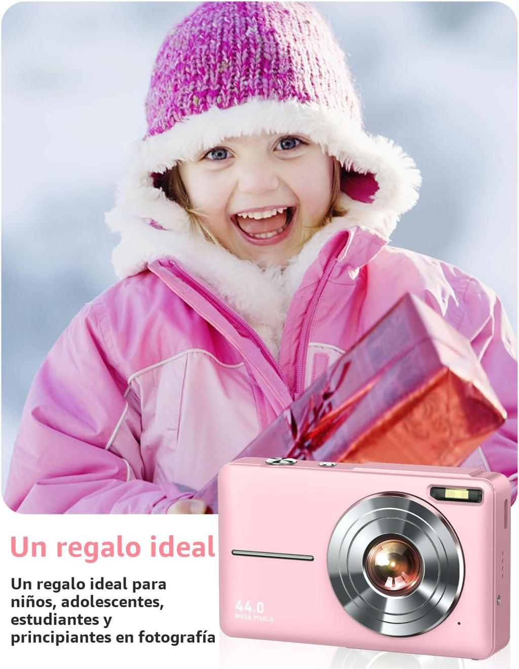 Lecran Cámara digital, FHD 1080P - Cámara de apuntar y disparar par...