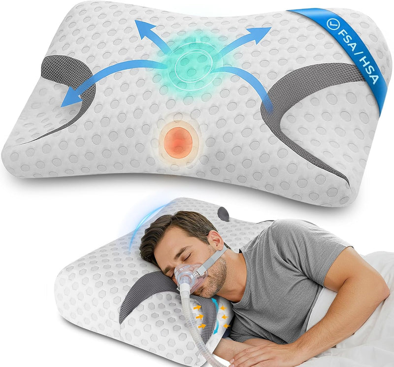Almohada CPAP HSA\/FSA para personas que duermen de lado, se adapta...