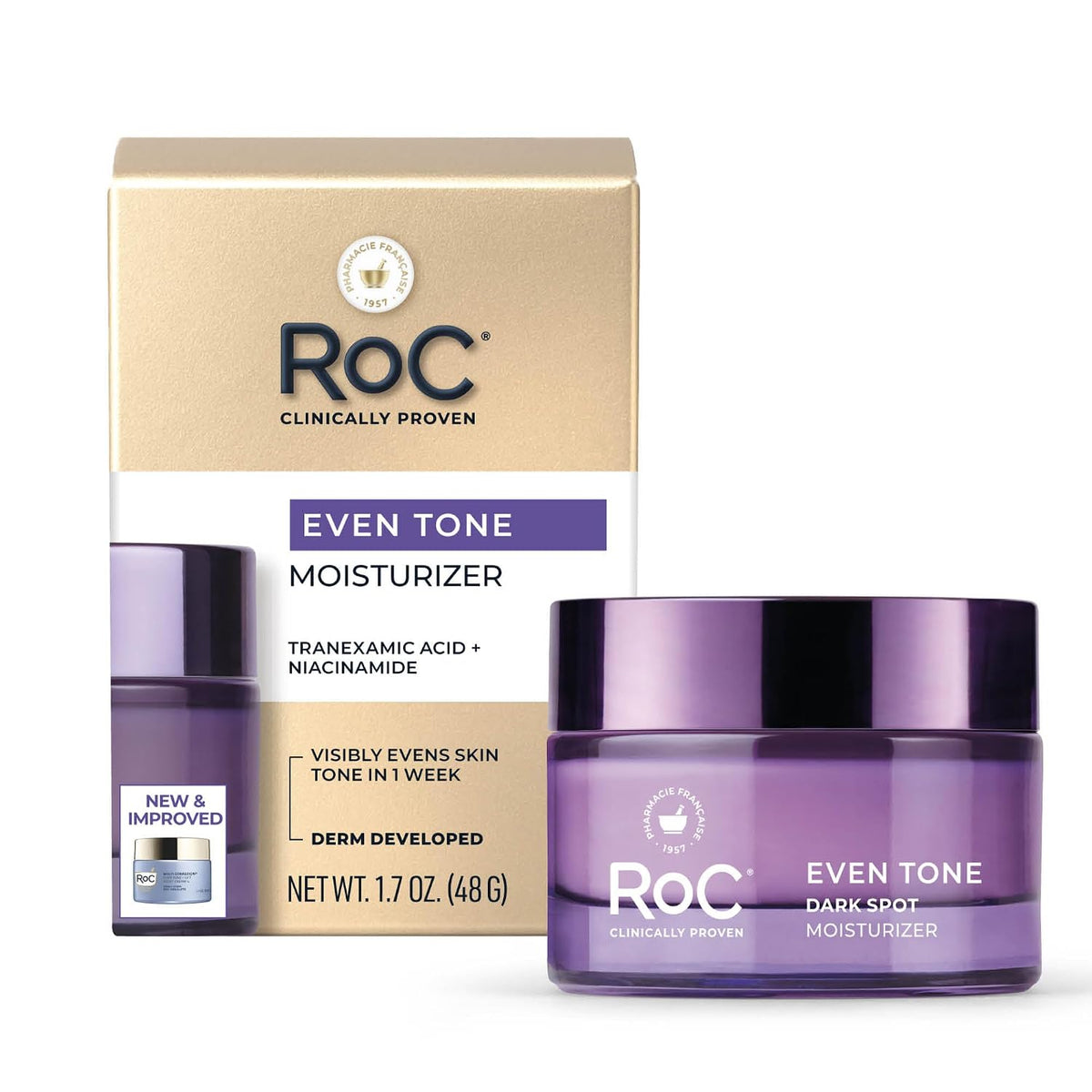 RoC Niacinamide Even Tone + Lift Crema de noche antienvejecimiento,...