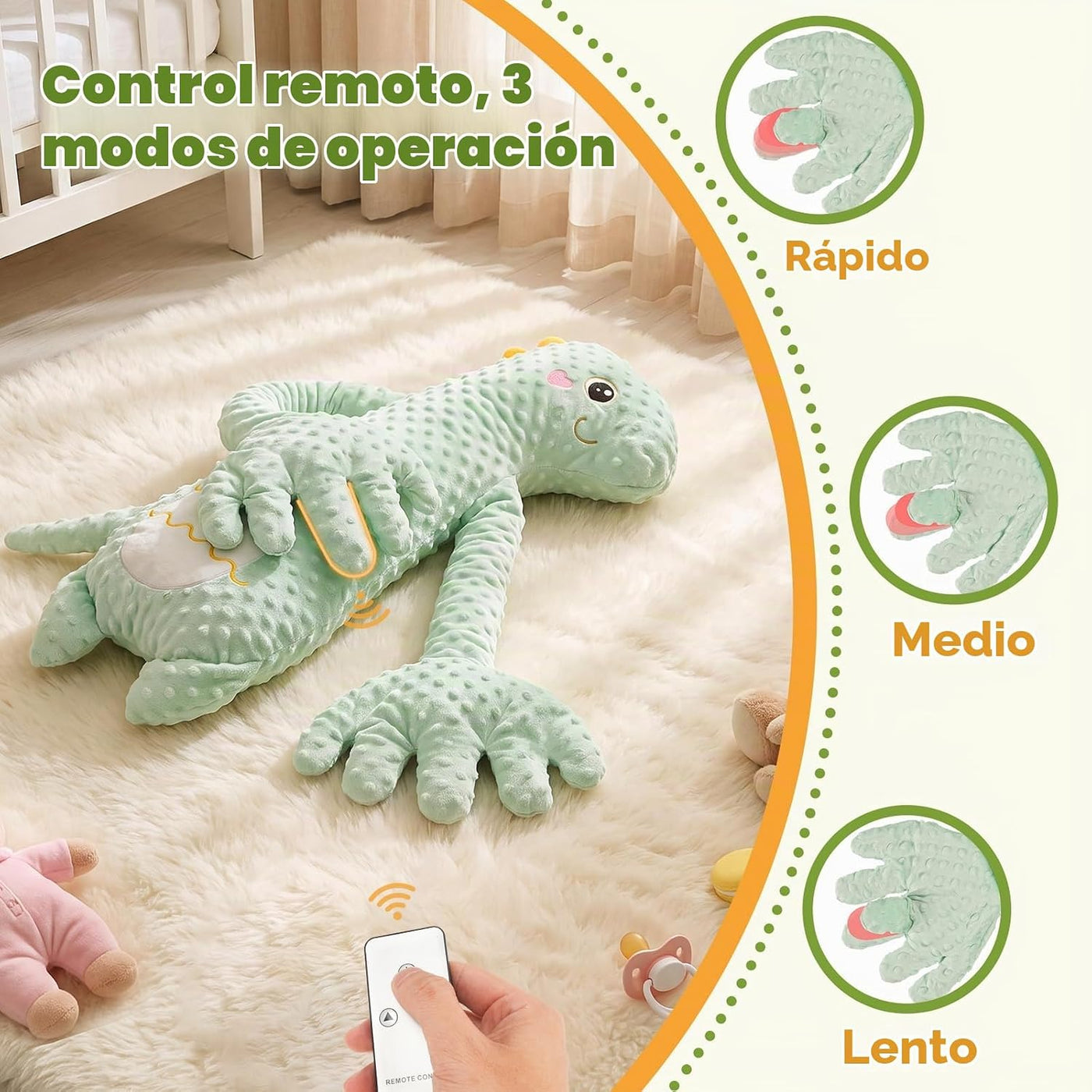 LiKiLiKi Juguete de peluche interactivo de dinosaurio verde, animal...