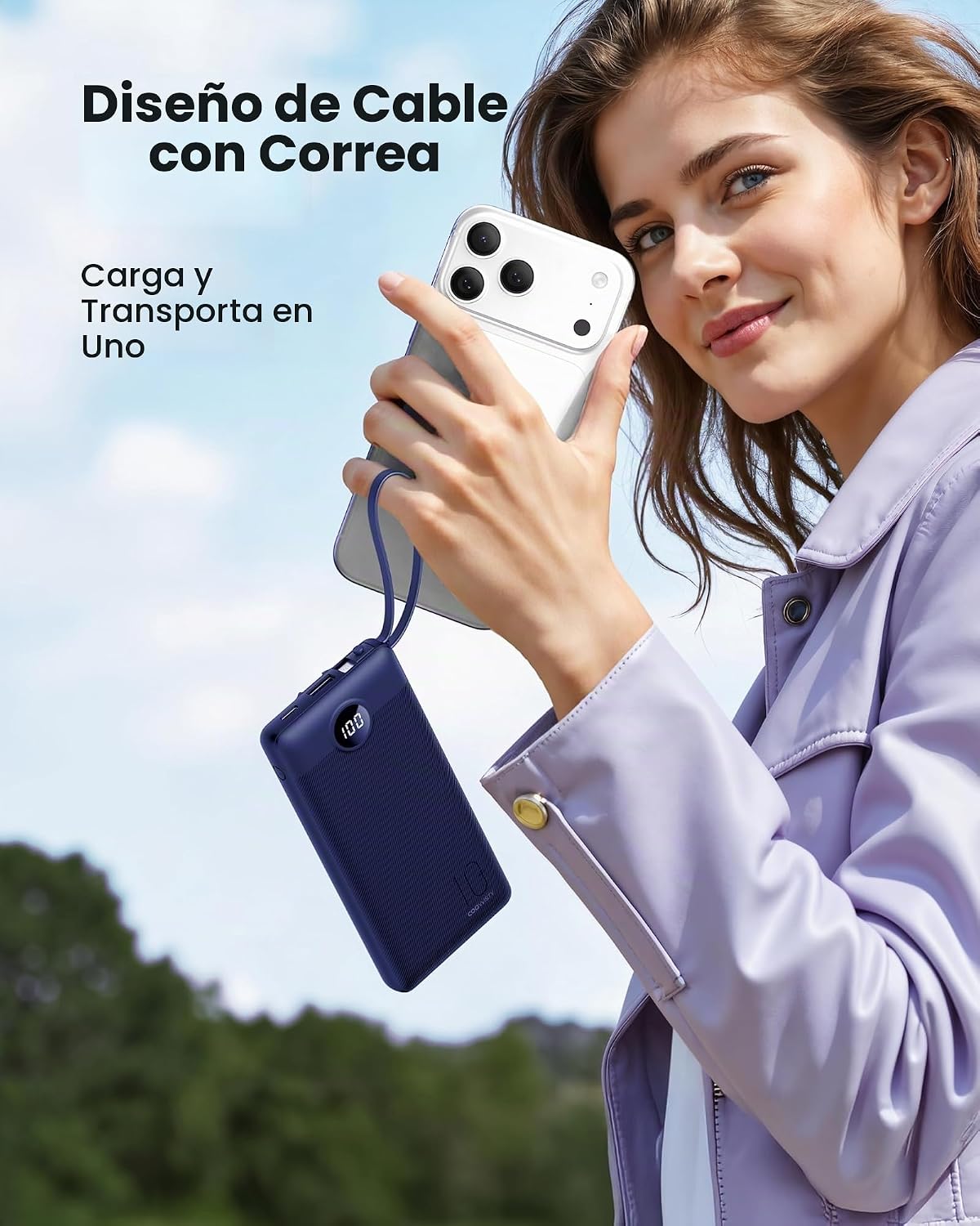 Coowisty Banco de energía portátil, cargador portátil compacto de 1...