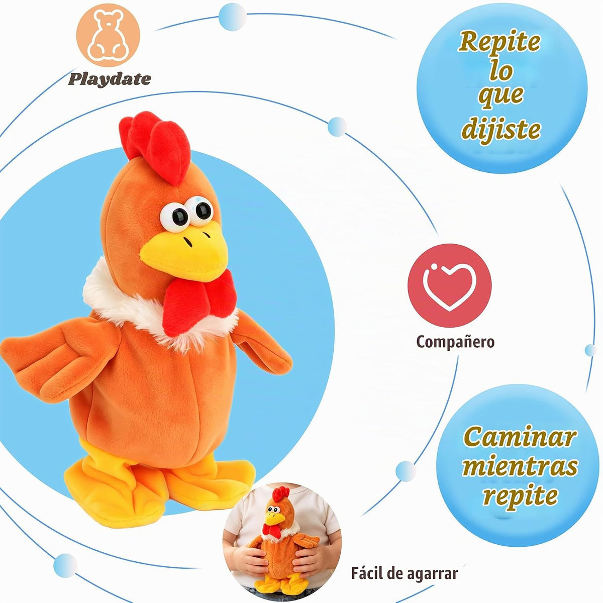 Hopearl Talking Chicken repite lo que dices Walking Chick juguete a...