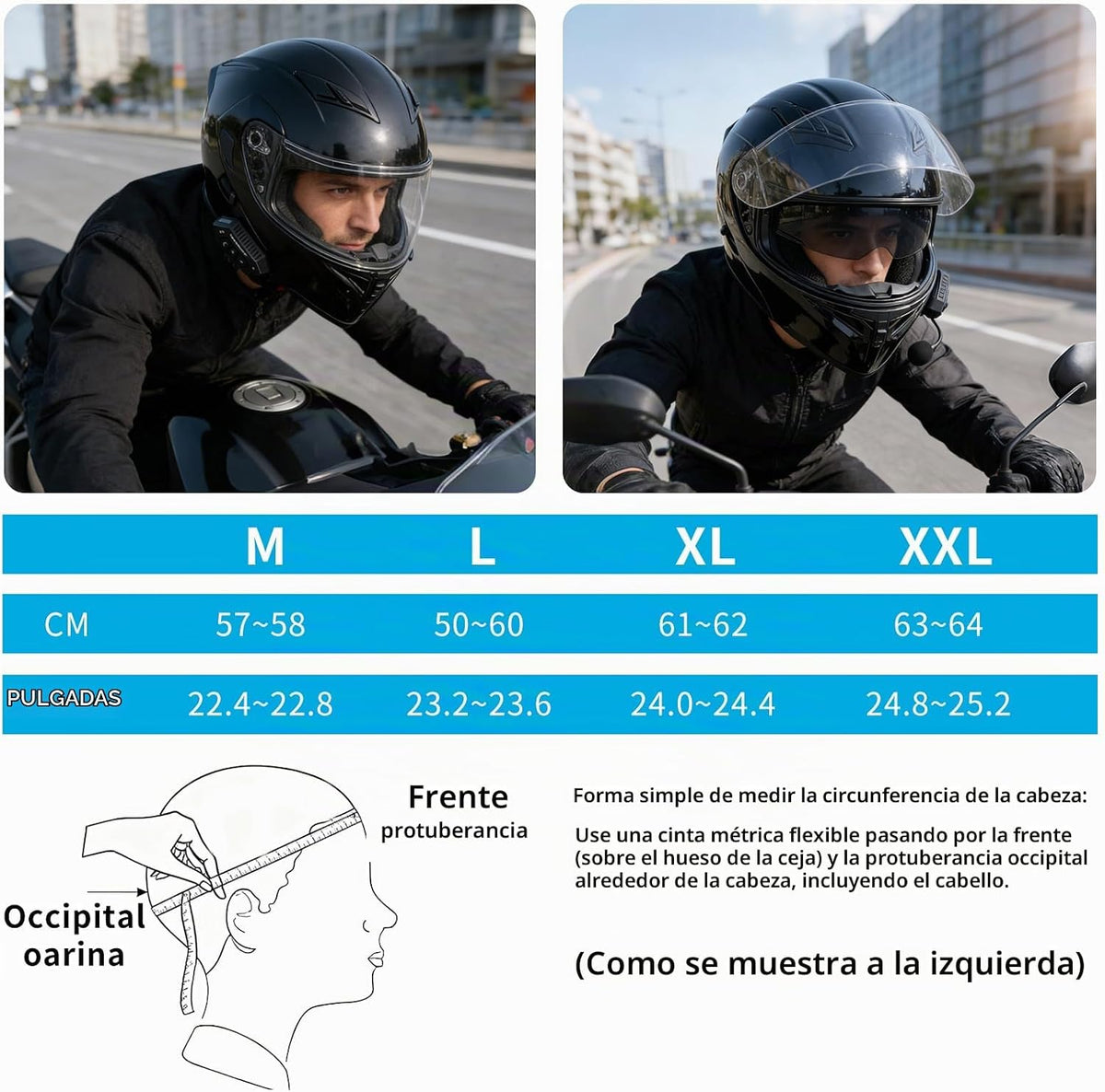Casco de motocicleta Bluetooth modular, NVSIO, con aprobación DOT F...