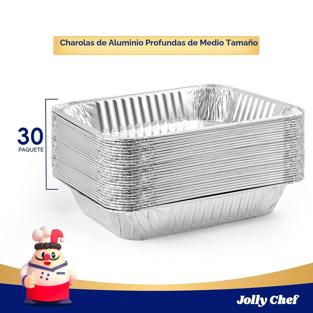 JOLLY CHEF - Sartenes de aluminio de 9 x 13 pulgadas (paquete de 30...