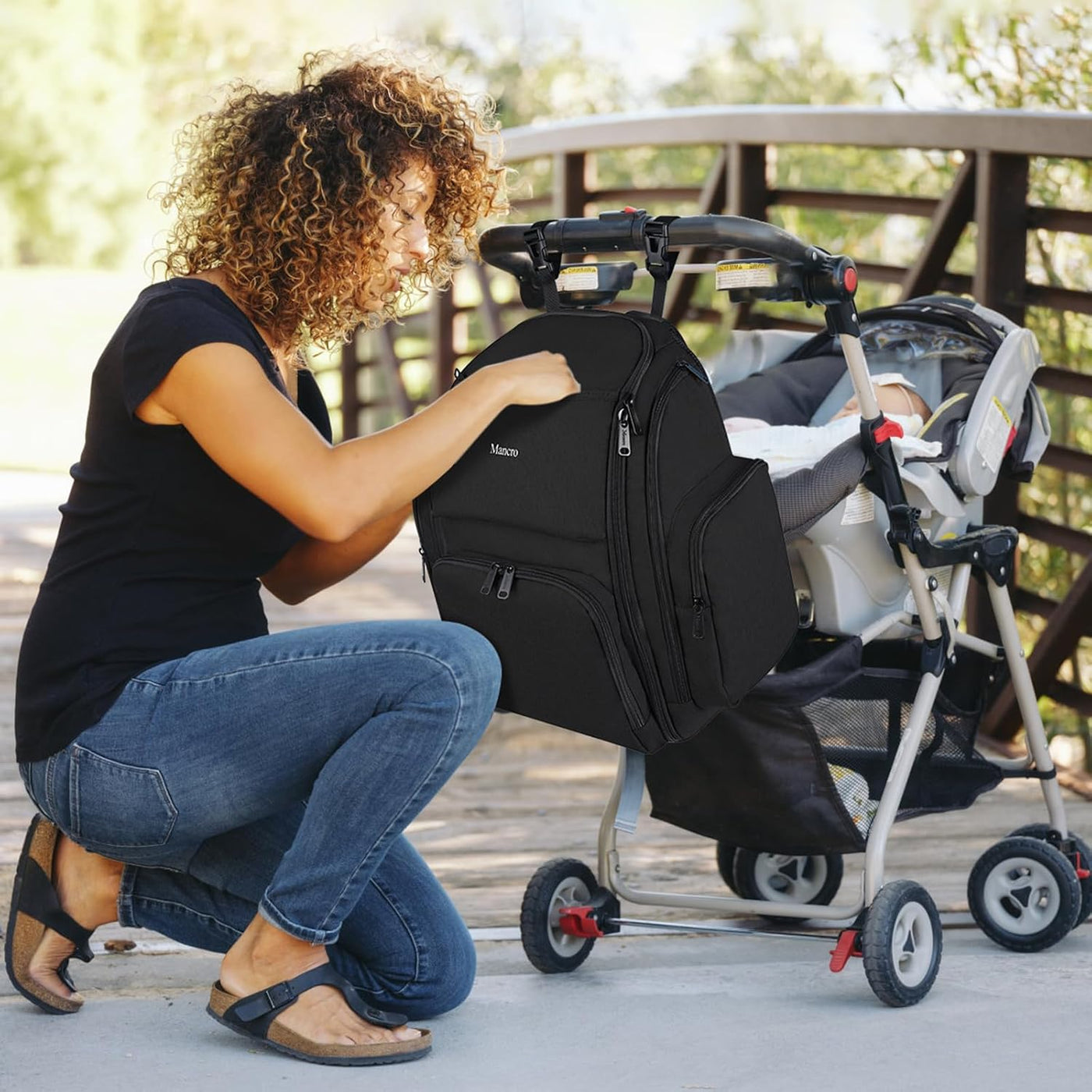 Mancro - Mochila, pañalera, Gran capacidad, impermeable, elegante.,...