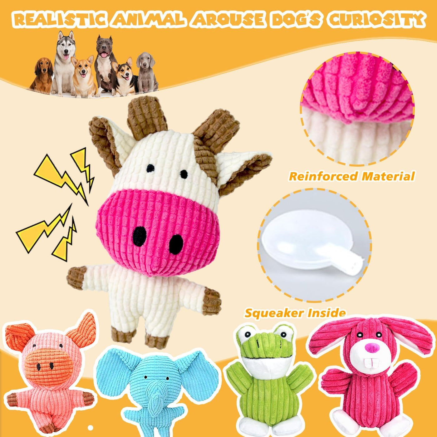 MRSOHRET Paquete de 5 juguetes chirriantes para perros, juguetes de...