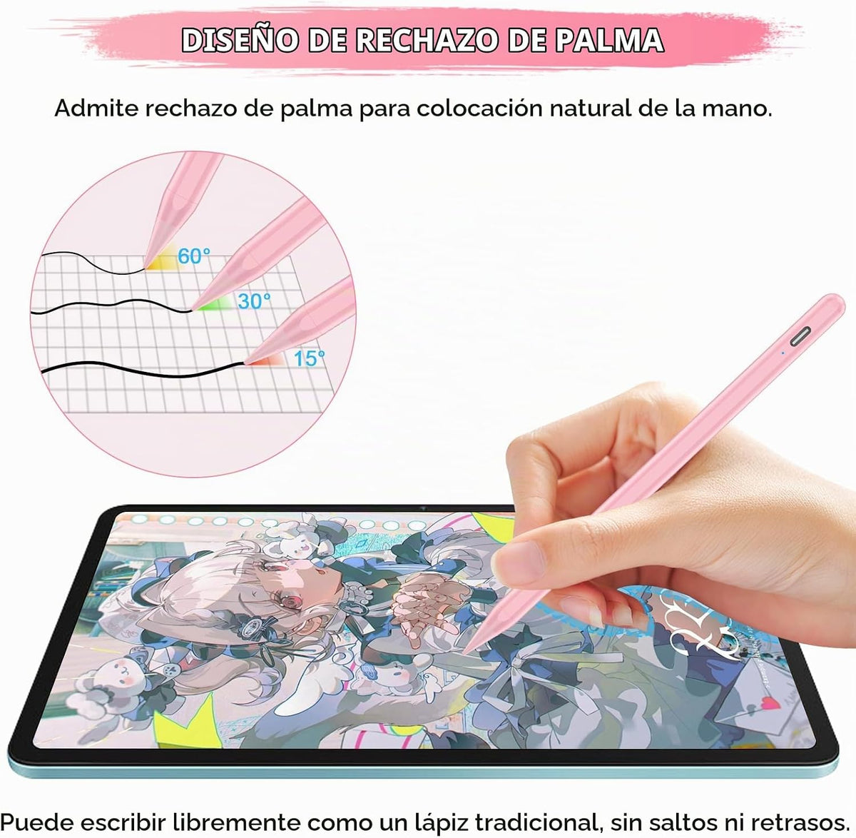 Lápiz capacitivo para iPad A16\/10ª\/9ª Generación, Carga Rápida de...