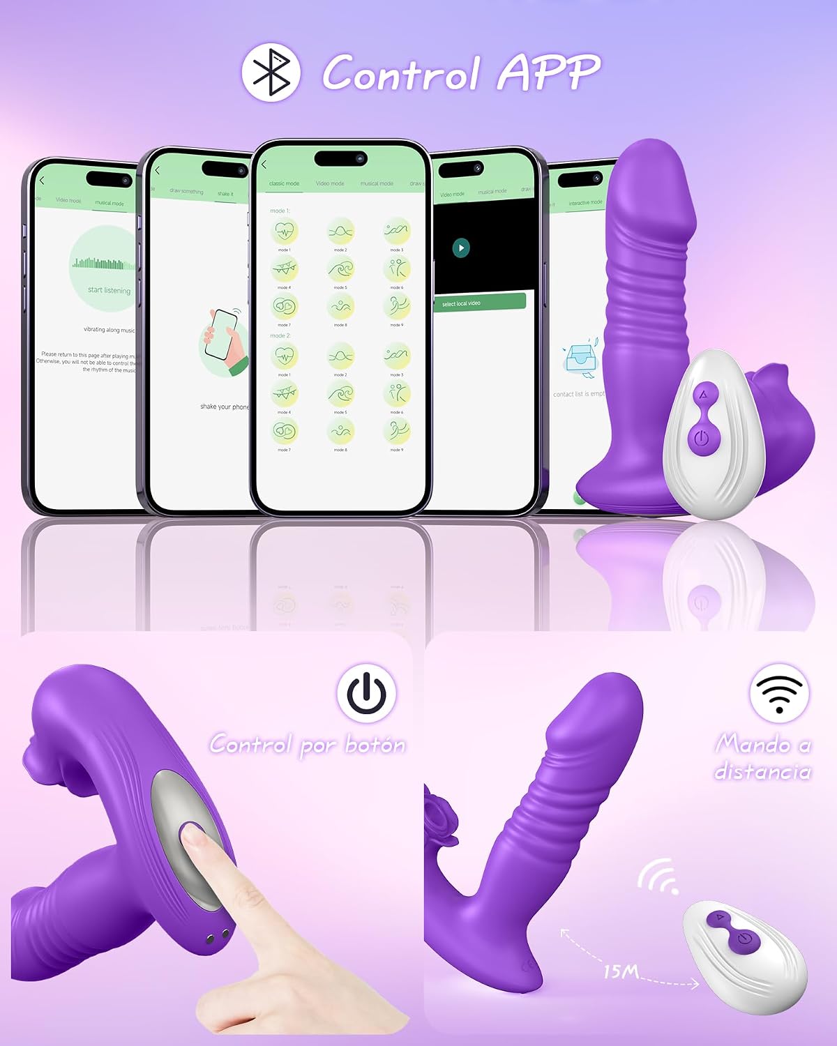Juguetes sexuales de rosa para mujeres, vibrador de estimulación po...