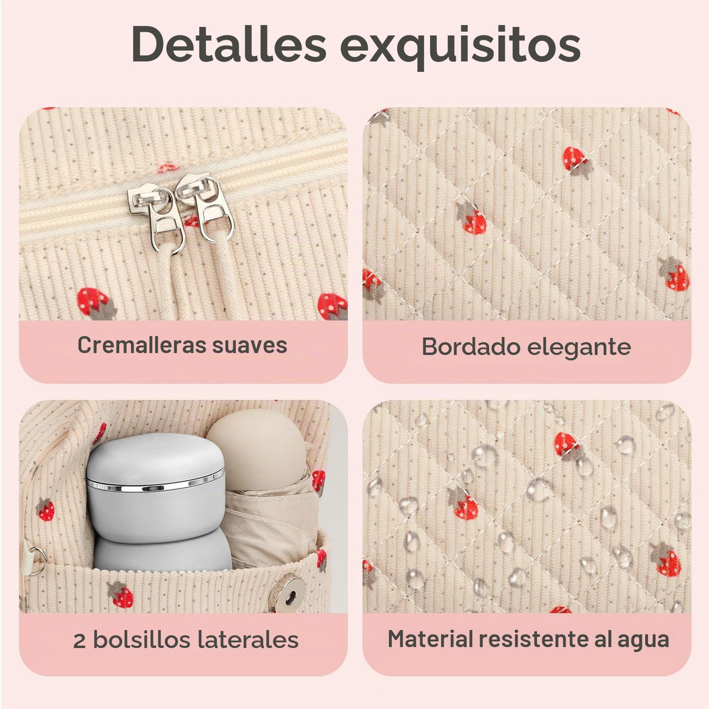 Tenot - Bolsa de pañales con estuche para chupete (color beige, fre...
