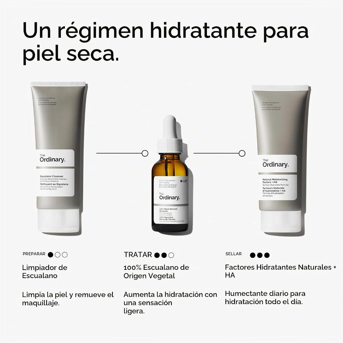 The Ordinary Squalane 100% derivado de plantas, para piel y cabello...