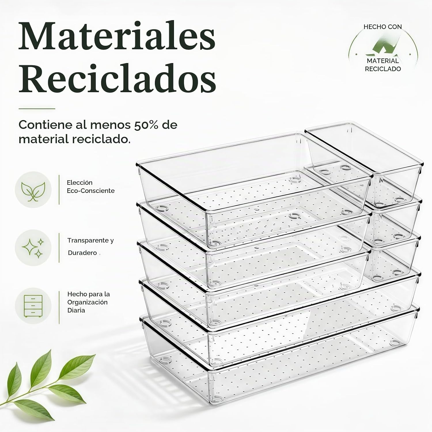 CHOWAY - Paquete de 8 bandejas organizadoras grandes de plástico |...