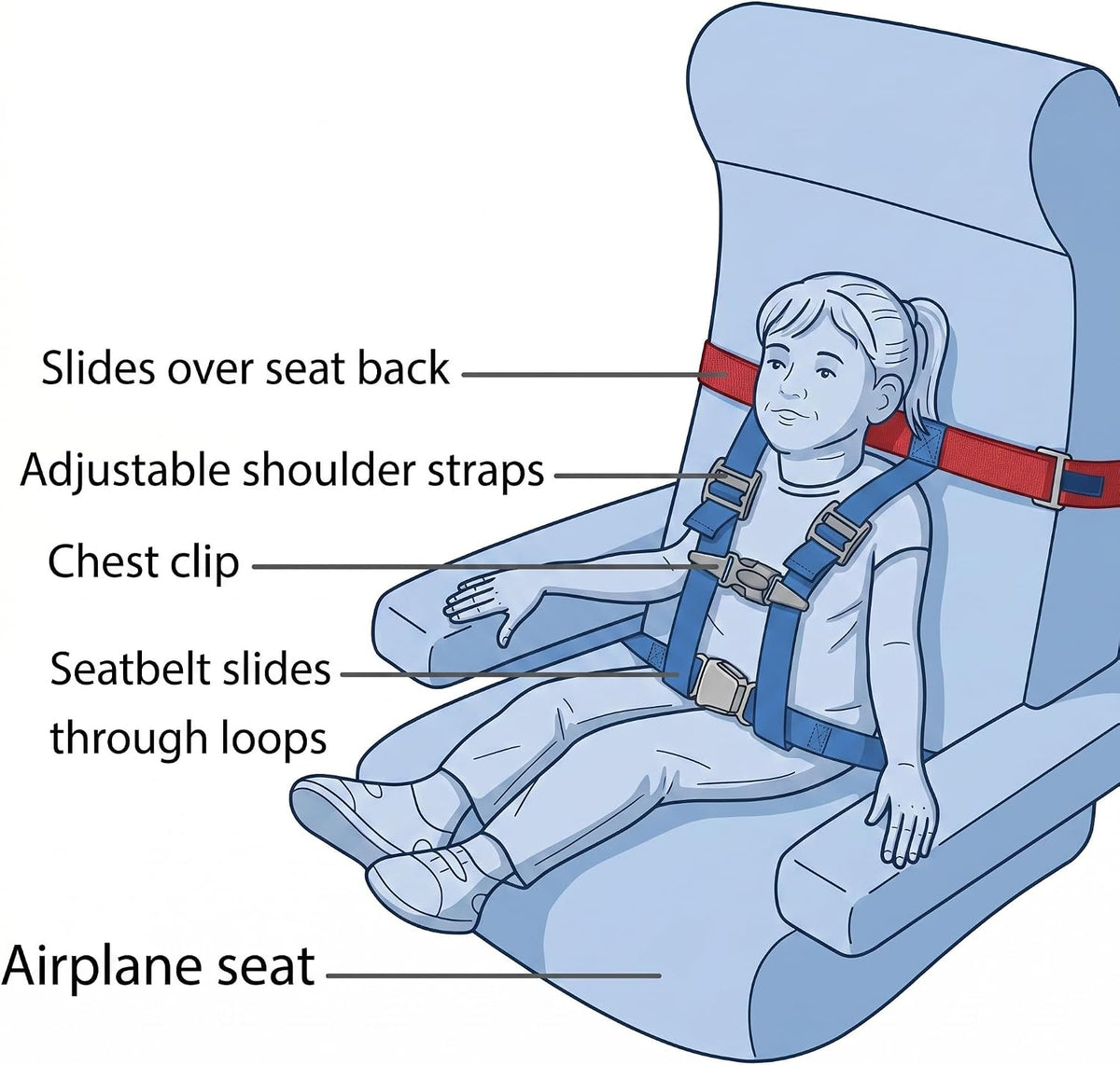 Arnés de seguridad para aviones para niños de Newroutes: el sistema...