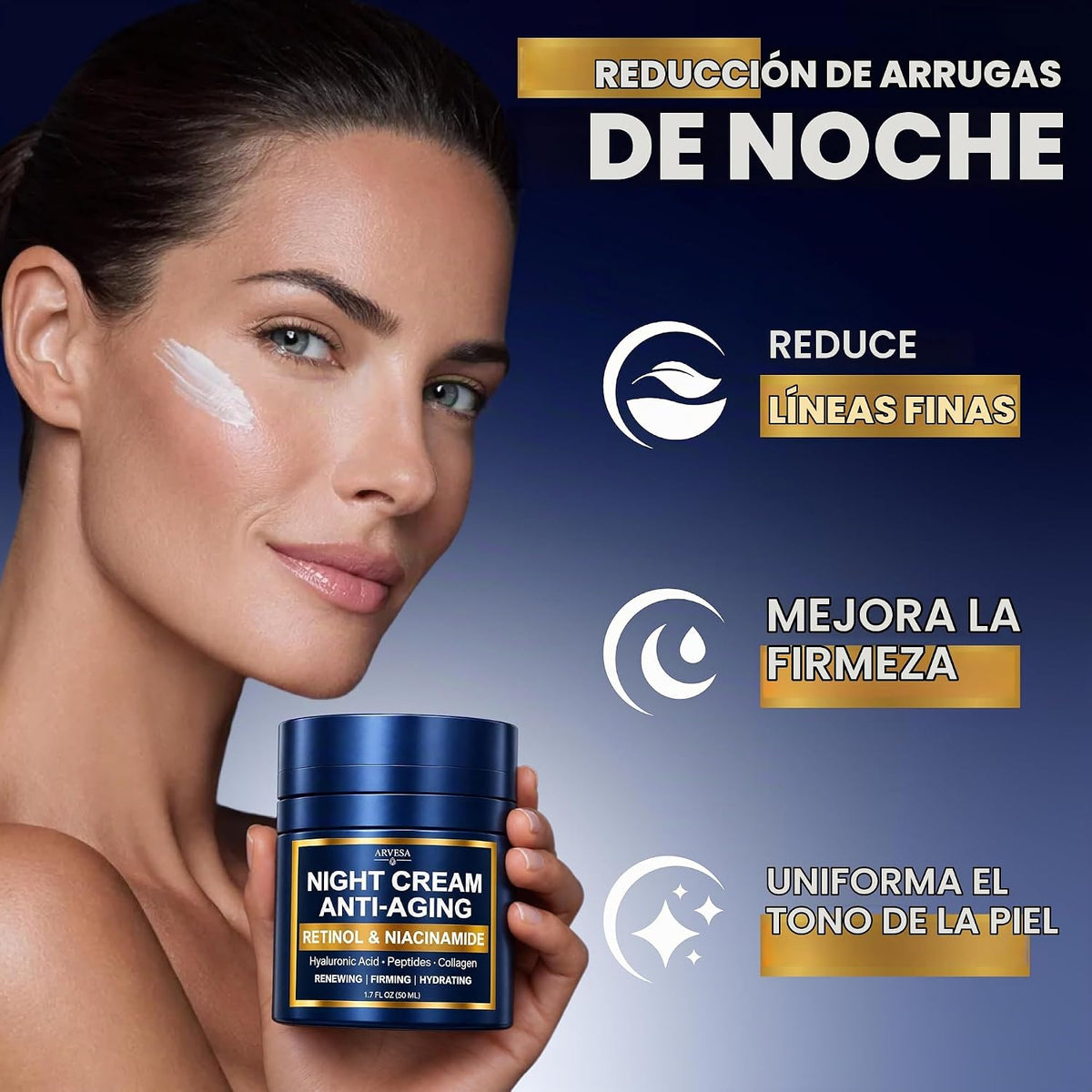 Crema de noche para mujeres antienvejecimiento - Hidratante nocturn...