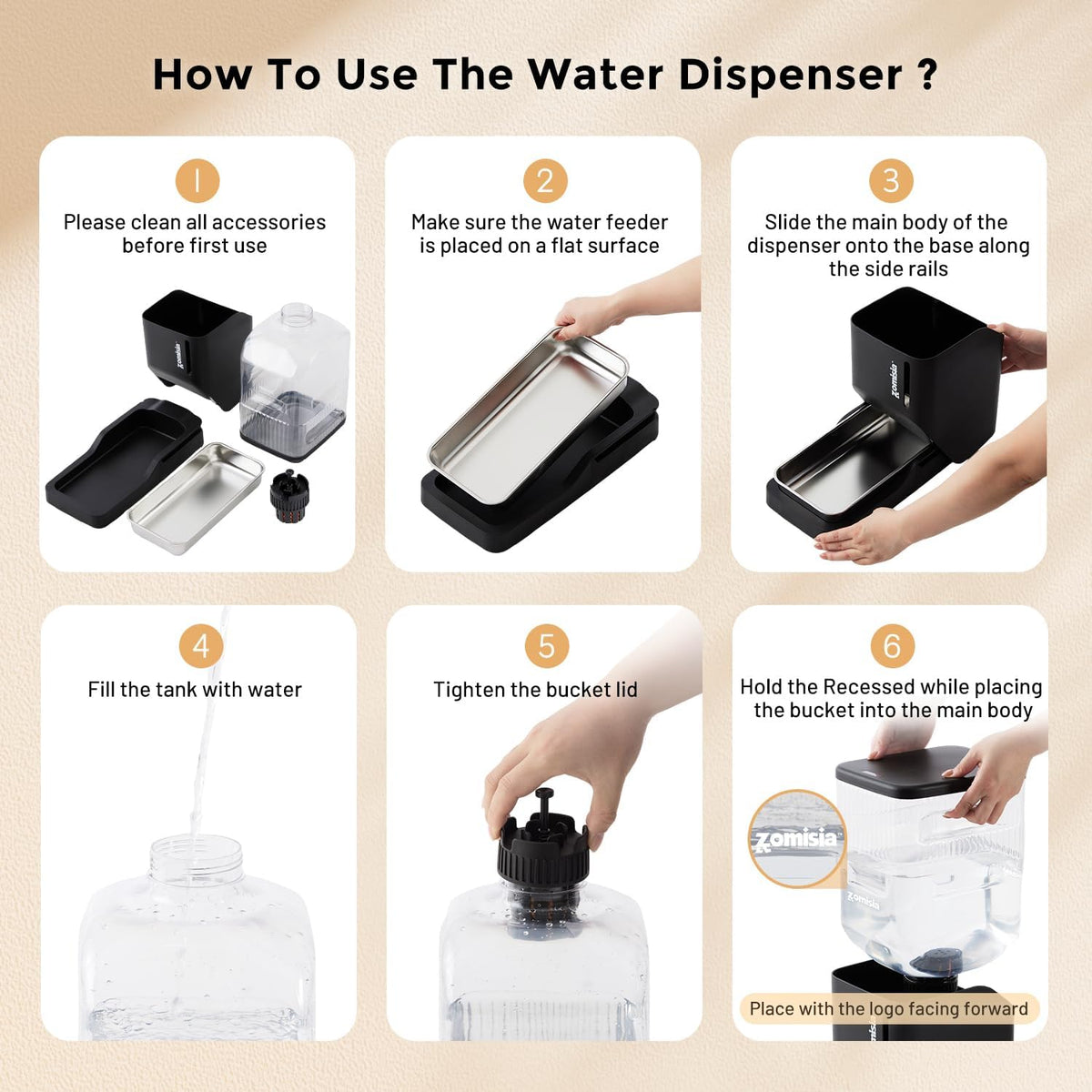 ZOMISIA Dispensador automático de agua para perros de 11 litros con...