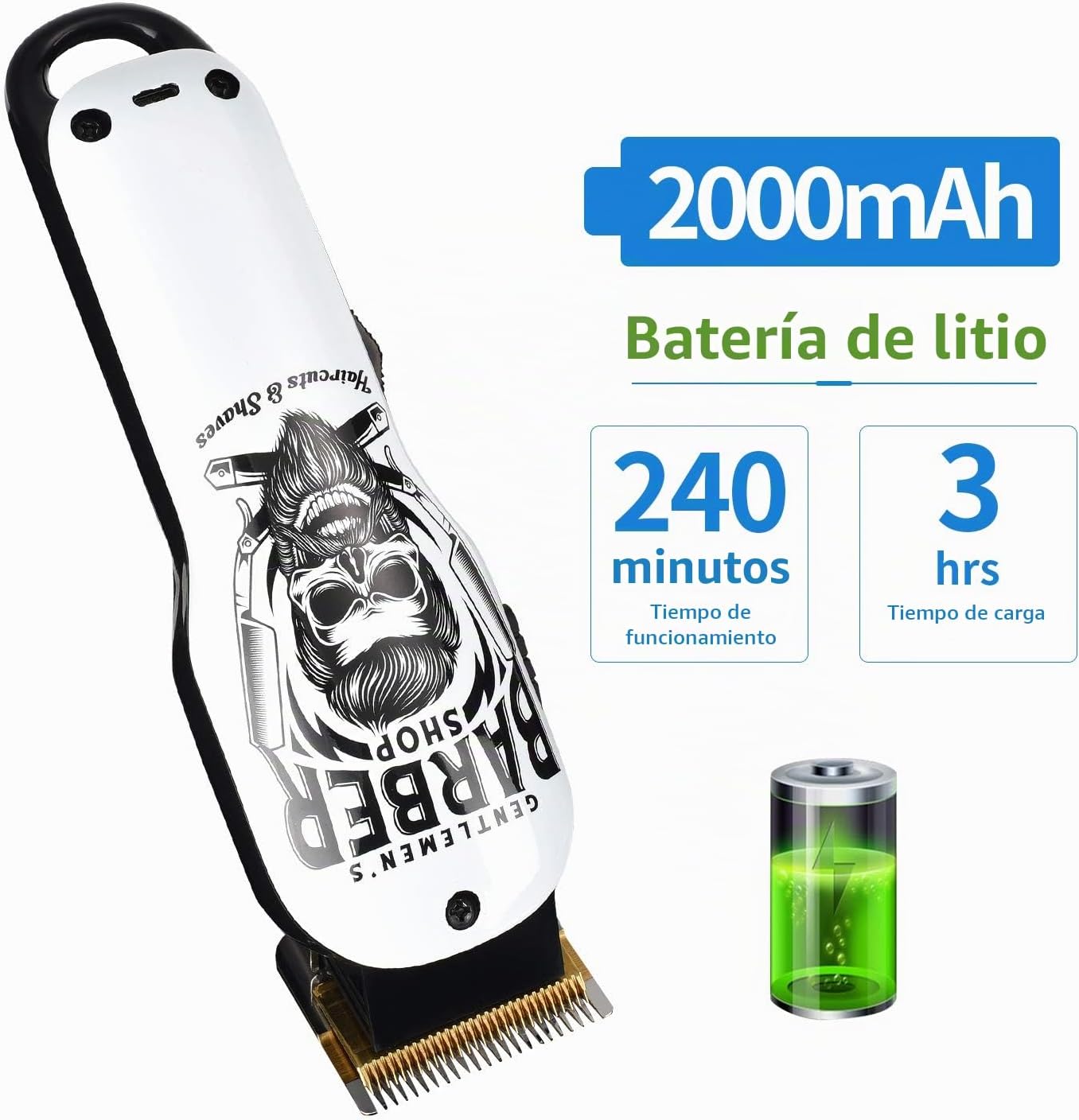 BESTBOMG® Cortadora de pelo profesional para hombres, kit de aseo d...