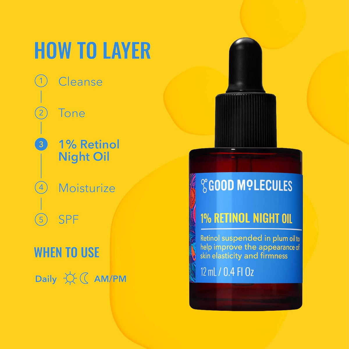 Good Molecules 1% Retinol Night Oil, aceite facial de retinol con a...
