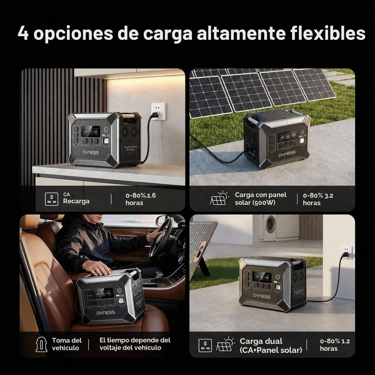 DYNESS LiFePO4 - Generador solar de 2048 Wh con panel solar plegabl...