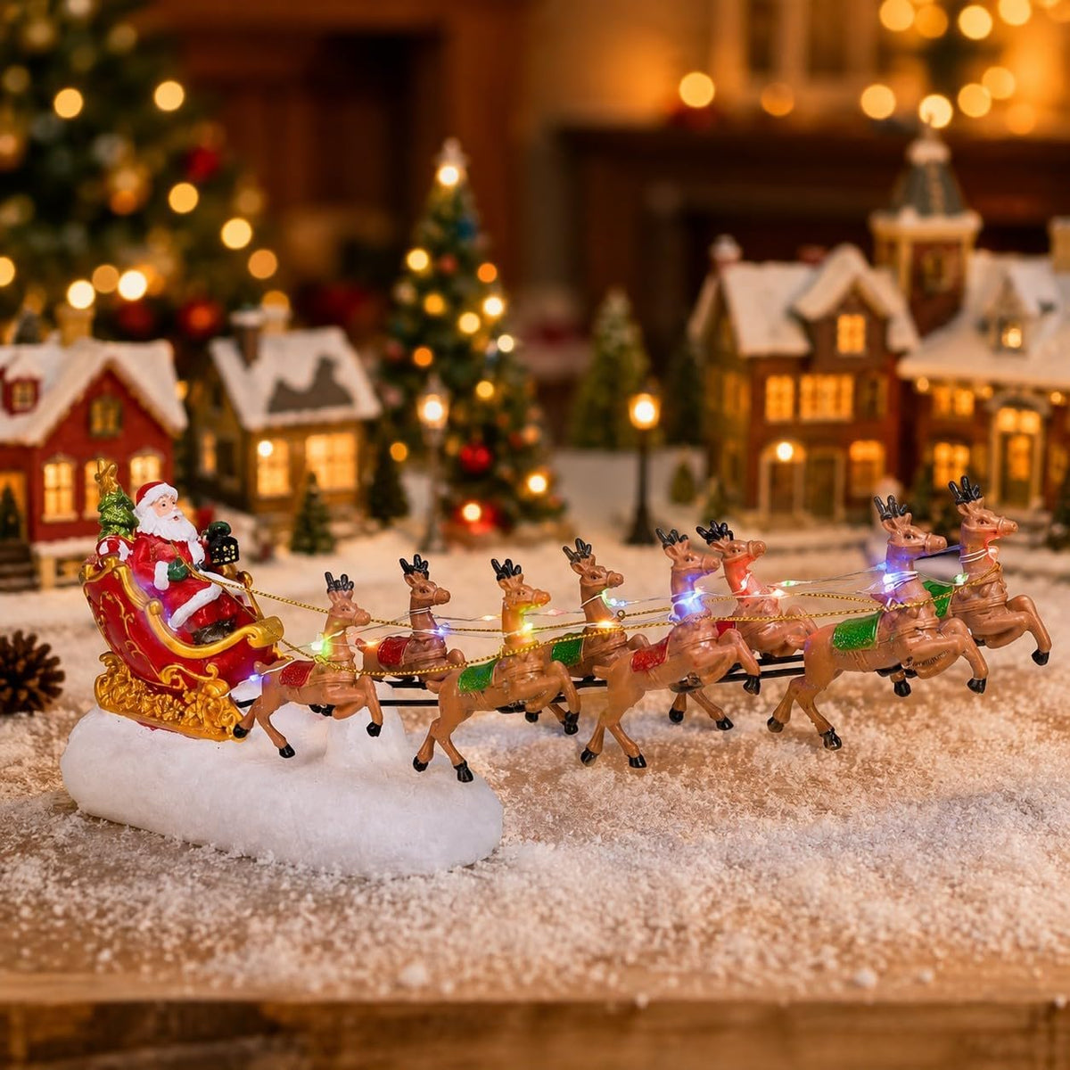 innodept12 Trineo de Papá Noel de Navidad con 8 renos, decoración d...
