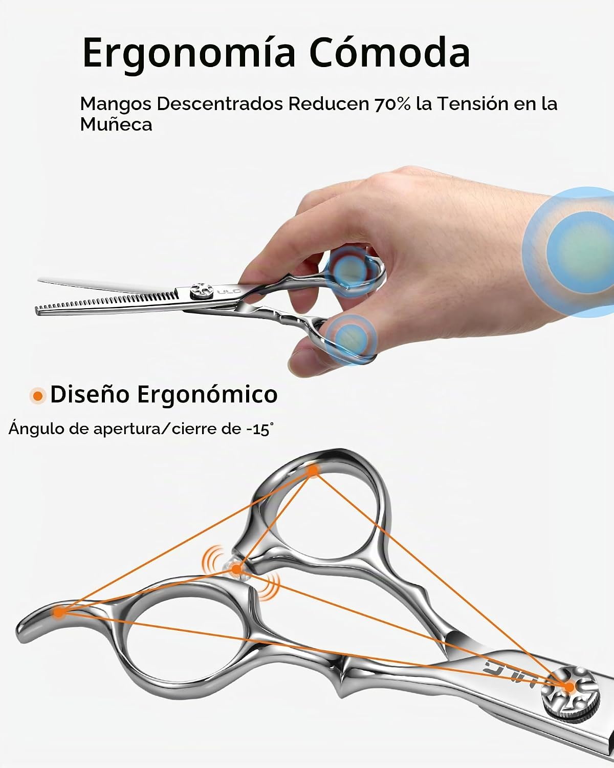 ULG Tijeras profesionales para cortar y adelgazar el cabello, tijer...