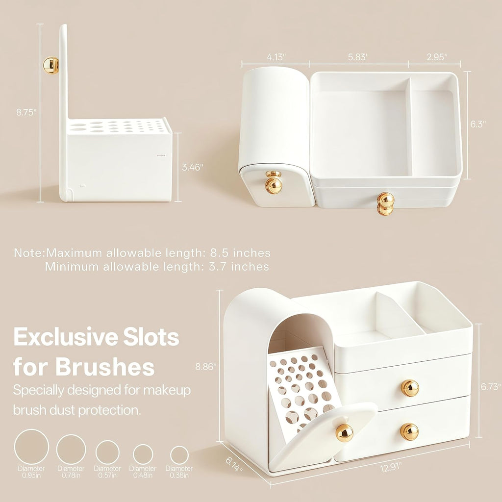 HBlife Organizador de maquillaje para encimera con cajones, organiz...