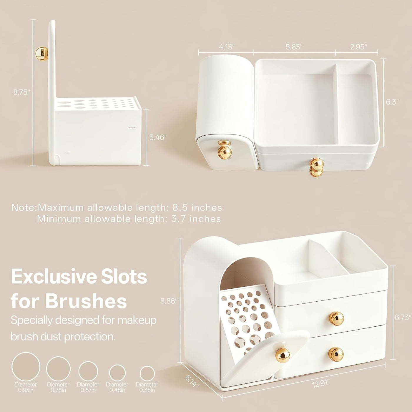 HBlife Organizador de maquillaje para encimera con cajones, organiz...