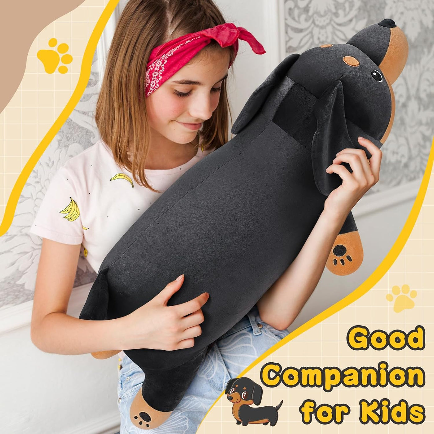 Peluche de Perro Salchicha Negro Gigante de 30'' - Animal d...
