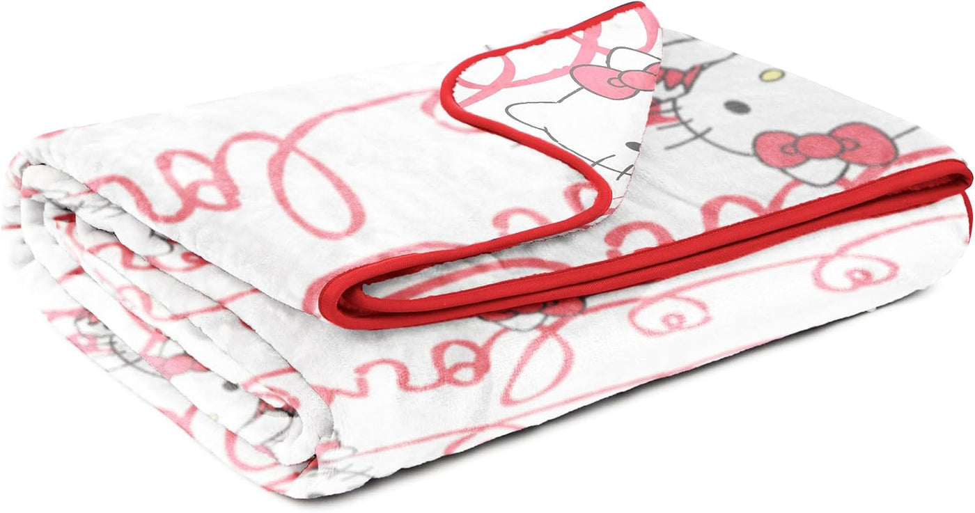 Jay Franco Hello Kitty Lovely Notes - Manta de felpa de 60 x 90 pul...
