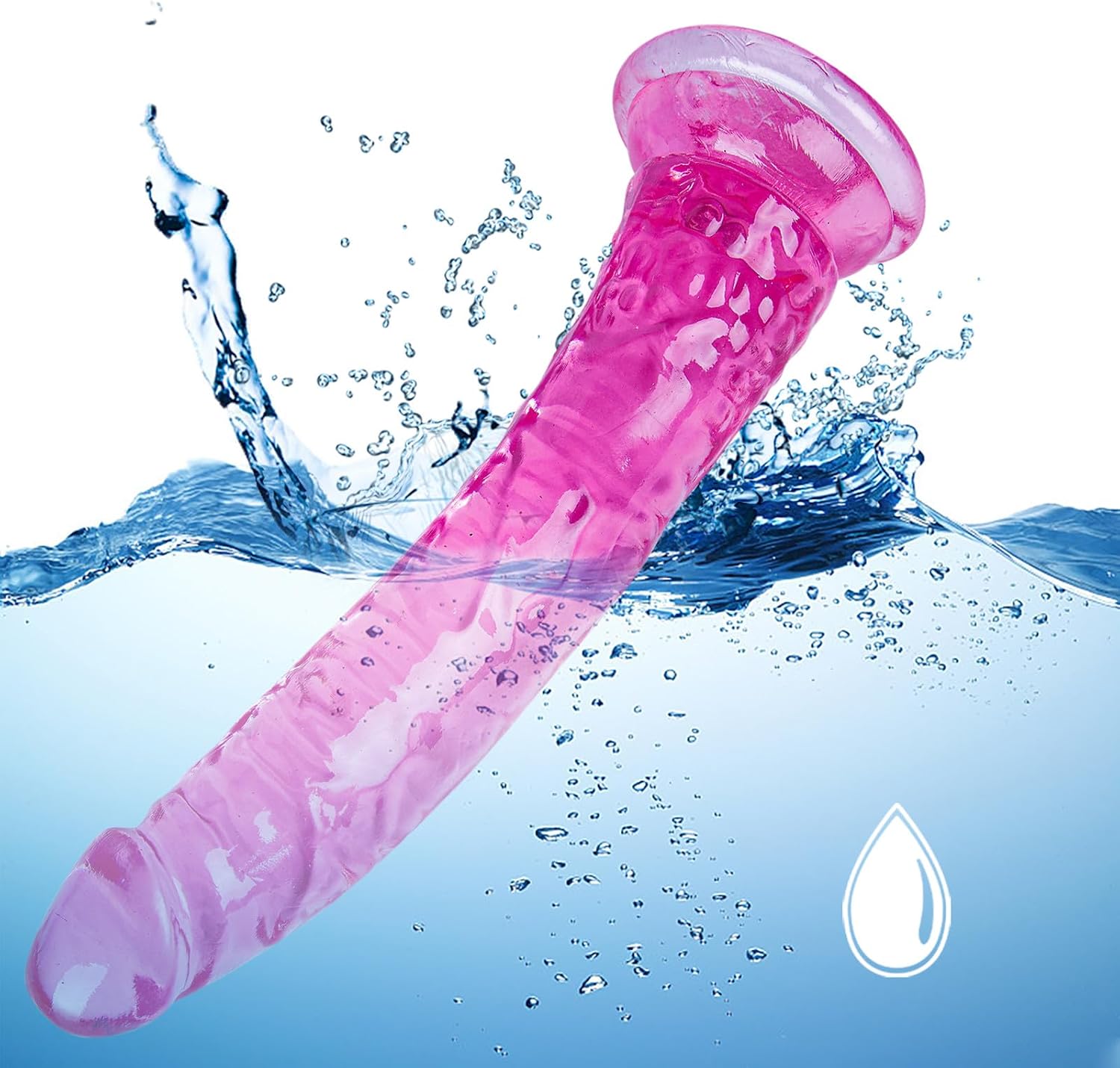 Kit de consolador de ventosa rosa de 3 tamaños (16.2 cm pequeño\/18...