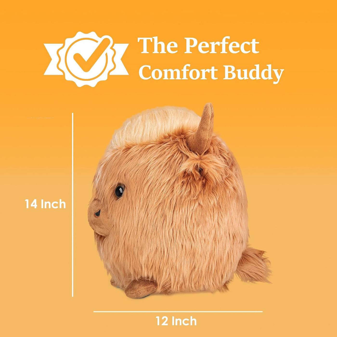 Highland Cow - Animal de peluche, 14 pulgadas, linda muñeca redonda...