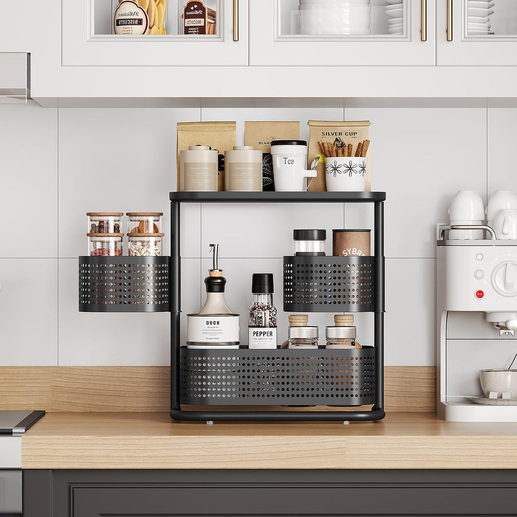 KINGRACK - Organizador de metal para mostrador de baño, estante gir...
