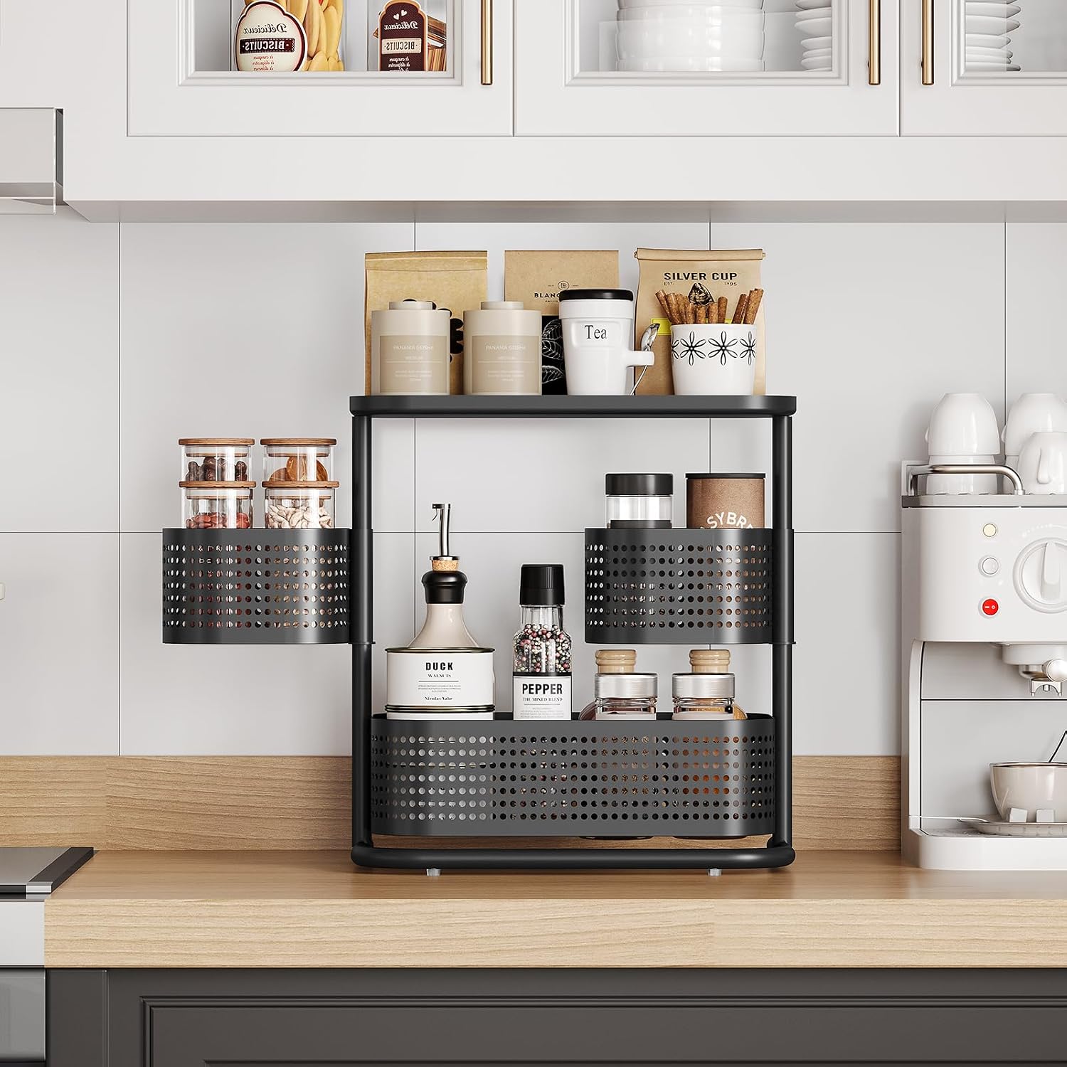 KINGRACK - Organizador de metal para mostrador de baño, estante gir...