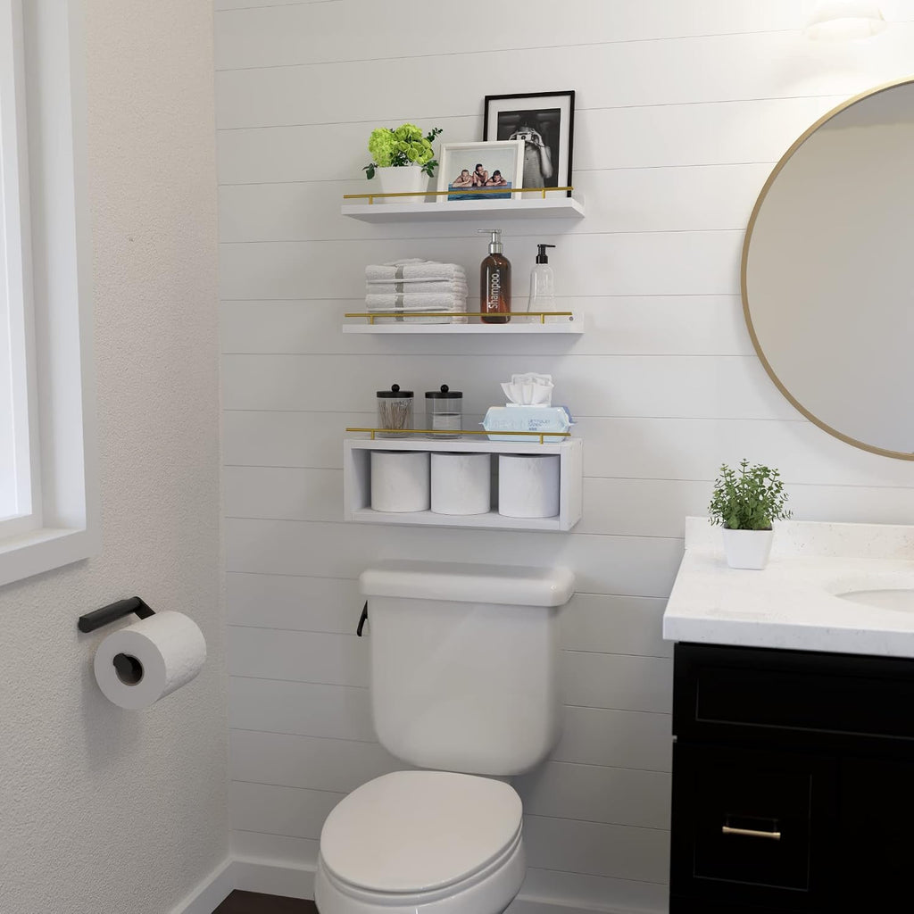 WOPITUES Estantes flotantes para pared con estante de cubo, estante...