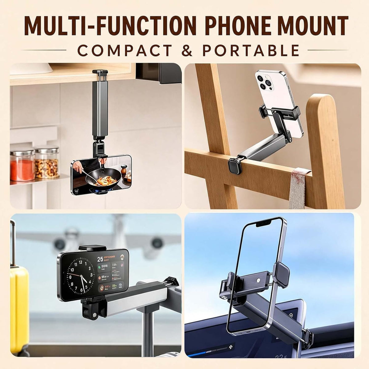 XIYIASUN Travel Essentials - Soporte para teléfono de avión, abraza...