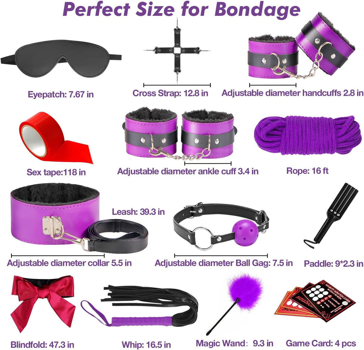 Juguetes sexuales BDSM - Consolador de restricción, kit de 36 pieza...