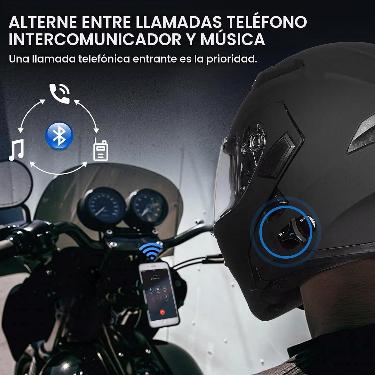 ILM talla M - Casco de motocicleta con Bluetooth, modular, abatible, de cara completa, doble visera, MP3, intercomunicador, radio FM, aprobado por el DOT, modelo 902BT/902BT PRO/902BT MAX