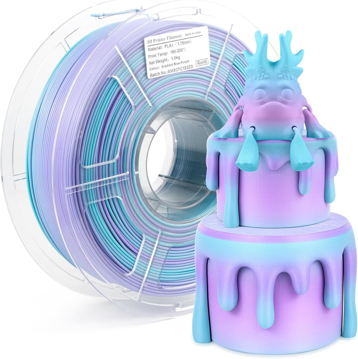 iSANMATE - Filamento PLA Plus de Arcoíris 1.75mm, Cambio Rápido Mul...