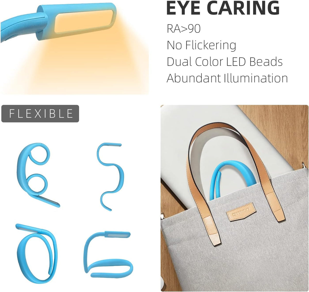 LALAKU Luz LED para el cuello con brillo ajustable, luces de libro...