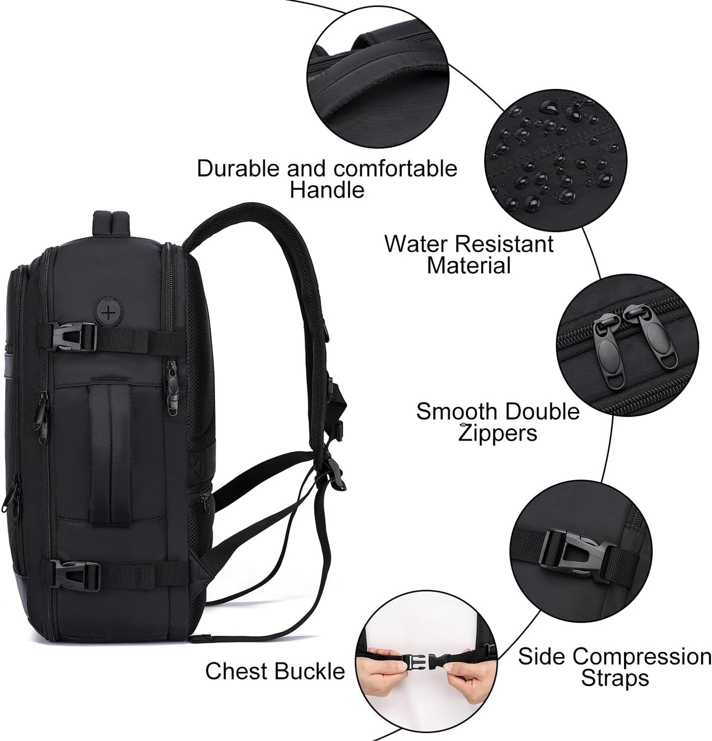 EZUOLA Mochila de transporte, mochila de viaje para hombres y mujer...