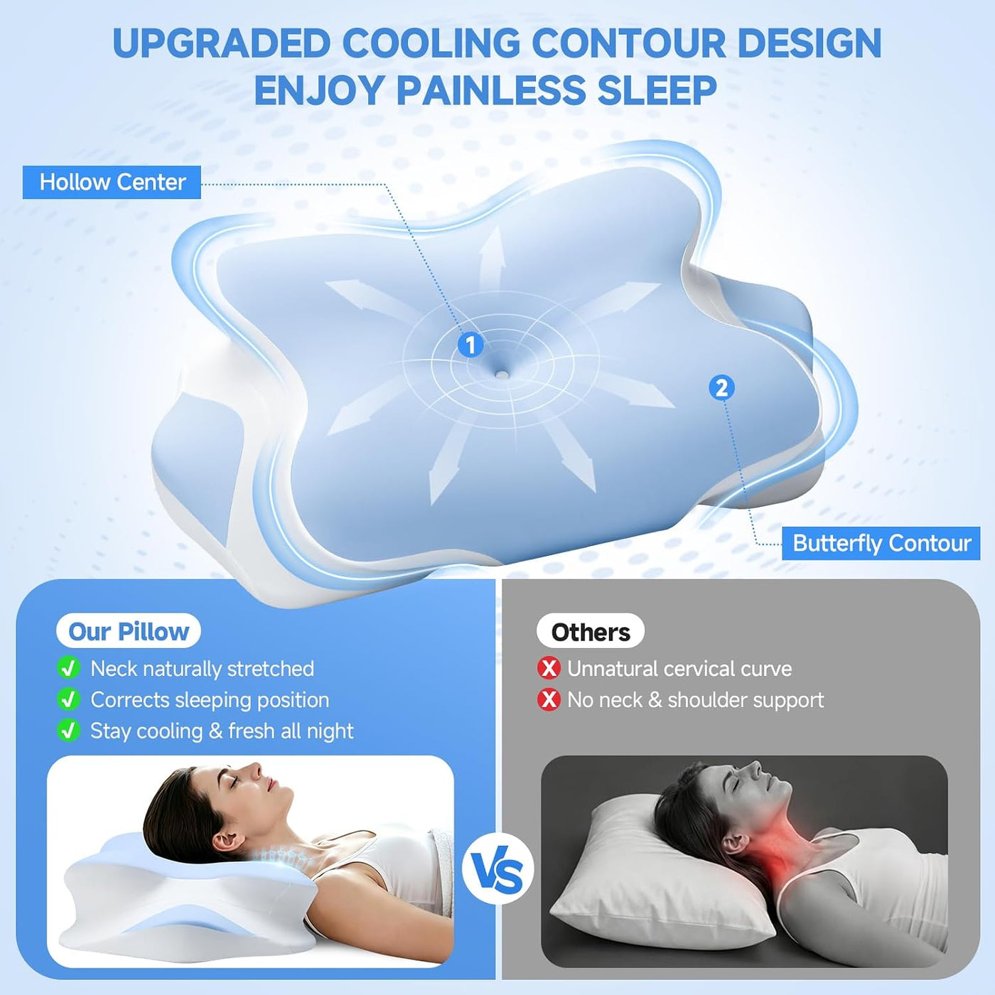 Almohada de espuma viscoelástica refrescante 2026 con funda de seda...