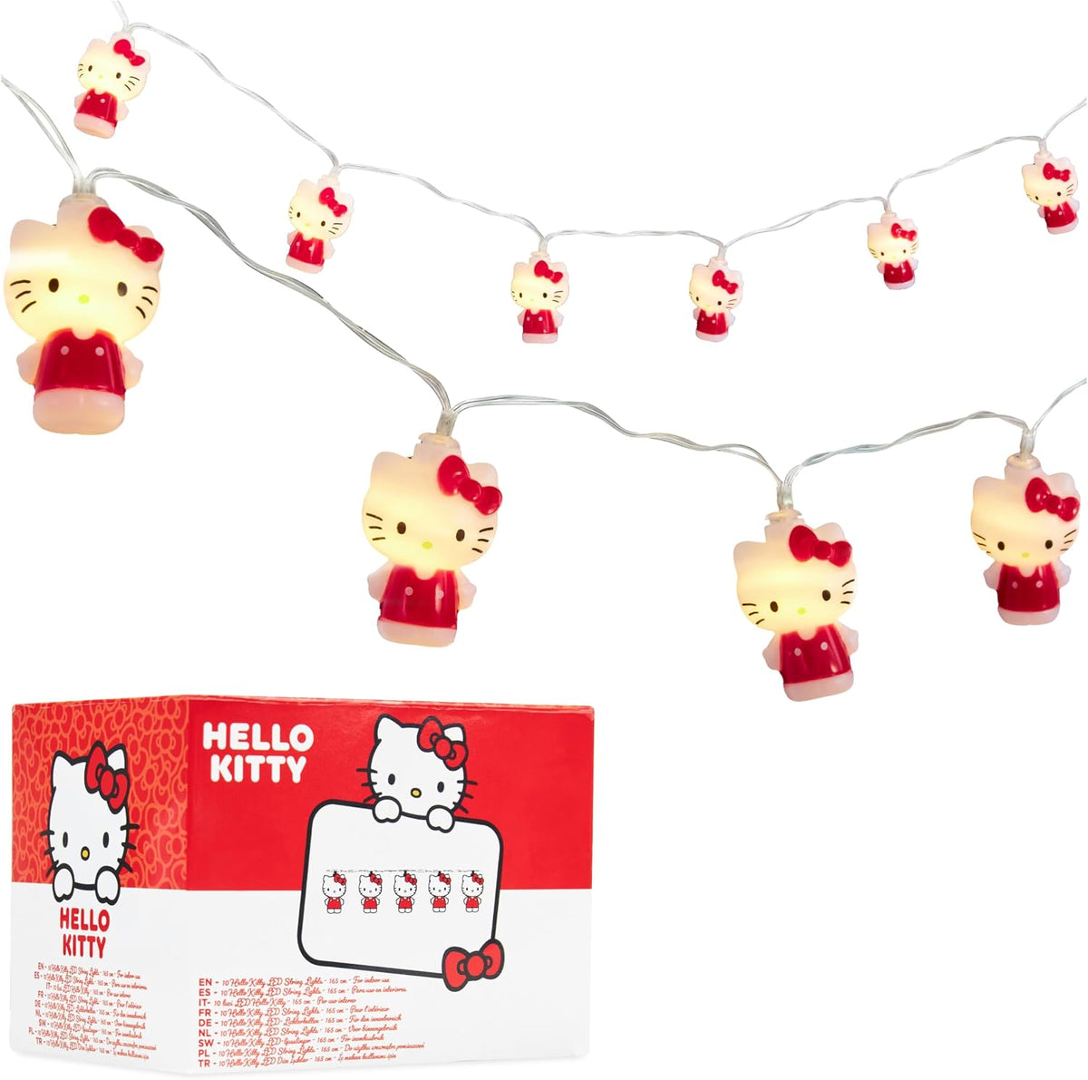 Hello Kitty Sanrio Luces LED para dormitorio, guirnalda de luces pa...
